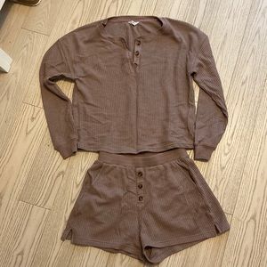 Knix Taupe Waffle PJ Set